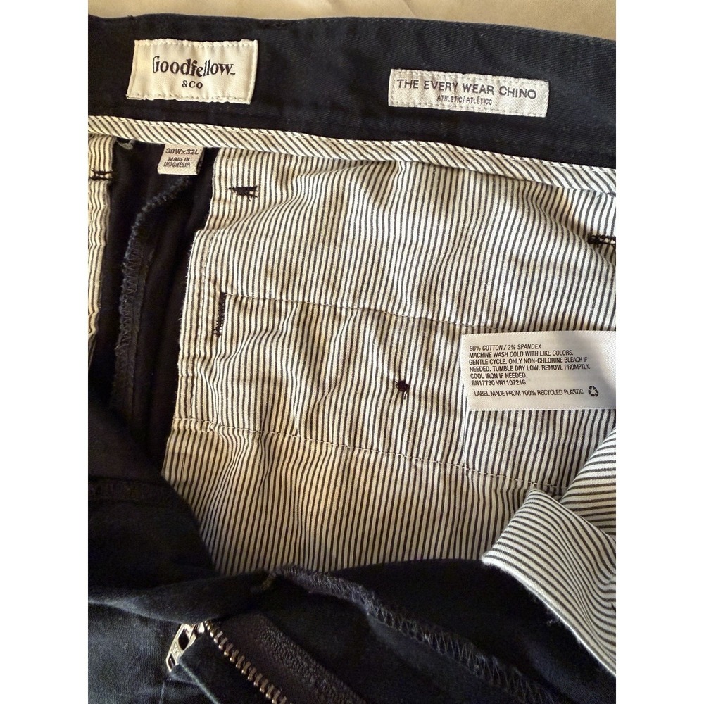 Goodfellow & Co Men's Every Wear Chino Pants Black Athletic Fit 30x32 Stretch - Picture 4 of 9
